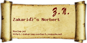 Zakariás Norbert névjegykártya