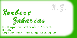 norbert zakarias business card